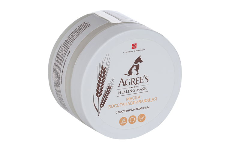 Маска д/шерсти Agrees for pets HEALING MASK с экстрактом пшеницы 250 мл