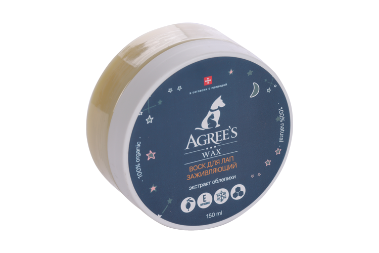 Воск д/лап Agrees for pets HONEY WINTER WAX c экстрактом облепихи 150 мл
