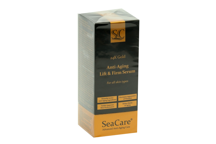 Сыворотка SeaCare 24K Gold д/лица антивозрастная подтягивающая с реноваж/витамин Е, 50 мл