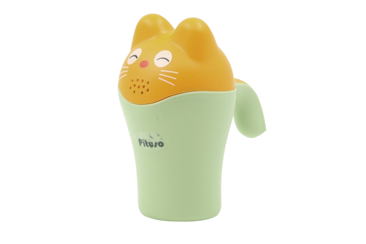 Ковш PITUSO Котик с крышкой фисташковый 10,5х17х18,5 см