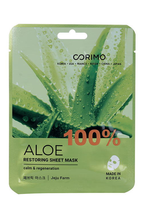 Маска Коримо Восстановление 100% ALOE тканев д/лица, 22 г