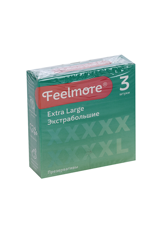 Презервативы Feelmore натуральные латексные экстра большие, 3 шт