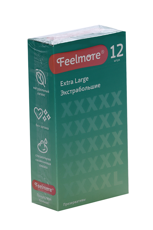 Презервативы Feelmore натуральные латексные экстра большие, 12 шт