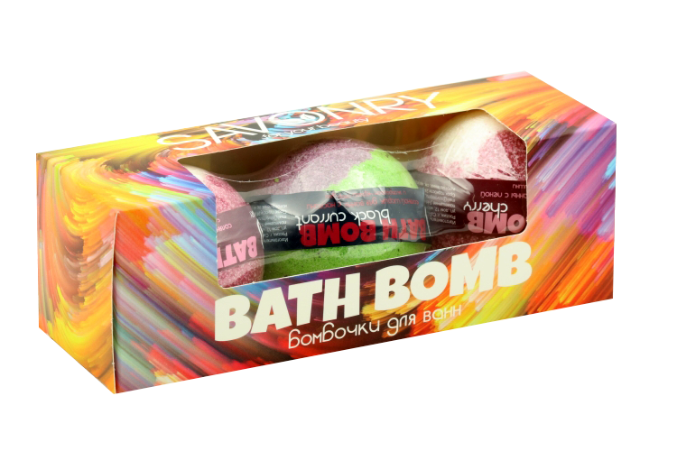 Набор SAVONRY BATH BOMB бомбочки д/ванны вишня/черная смородина/виноград, 3 шт