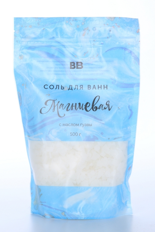 Соль д/ванн ВкусВилл магниевая с маслом гуавы, 500 г