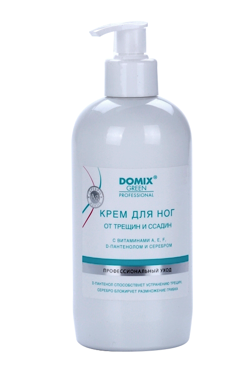 Крем DOMIX GREEN PROFESSIONAL д/ног от трещ/ссад вит A/F/Е/D-пантенол/сереб, 500 мл