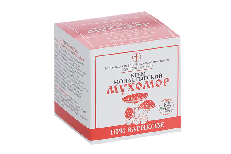 Крем Бизорюк Монастырский Мухомор при варикозе Солох Аул, 50 мл