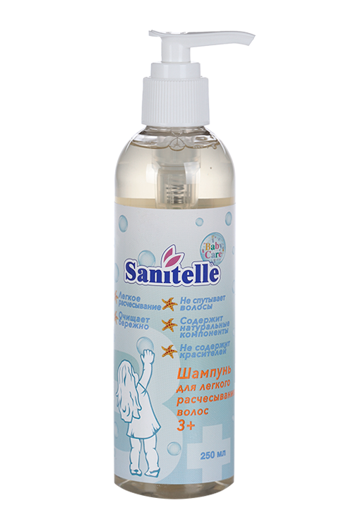 Шампунь Sanitelle д/легкого расчесывания волос (3+), 250 мл