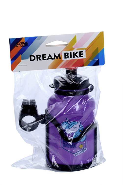Велофляга детская Dream Bike с флягодержателем 320 мл цвет фиолетовый