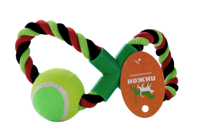Игрушка Пижон тренировочная канатная восьмерка с мячом до 28 см до 170 г микс цветов