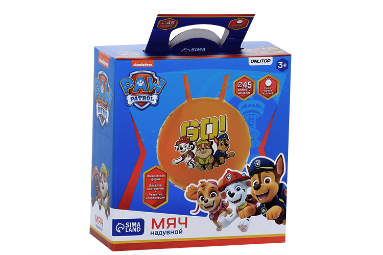 Мяч прыгун массажный с рожками Paw Patrol GO d=45 см, вес 350 г цвета МИКС