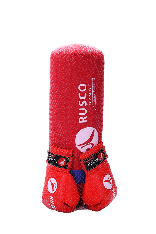 Набор боксерский д/начинающих RUSCO SPORT мешок+перчатки цвет красный 6 OZ