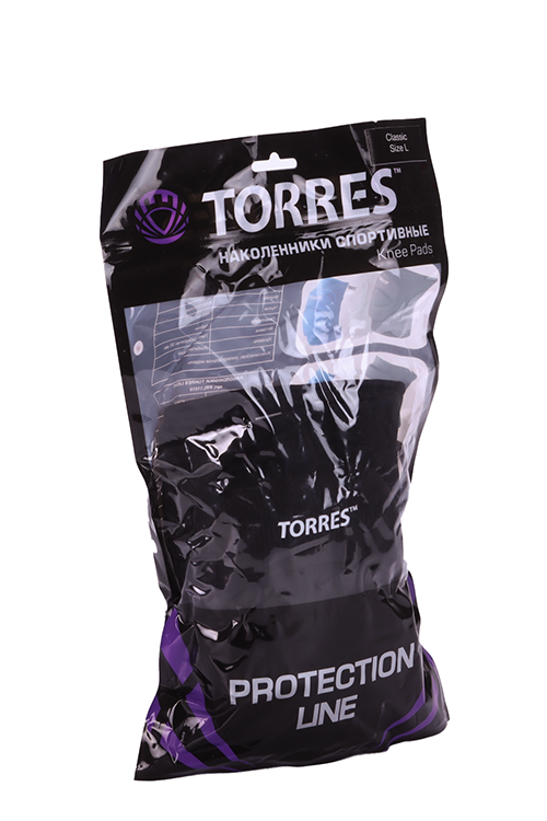 Наколенники спортивные TORRES Classic, размер L, цвет черный