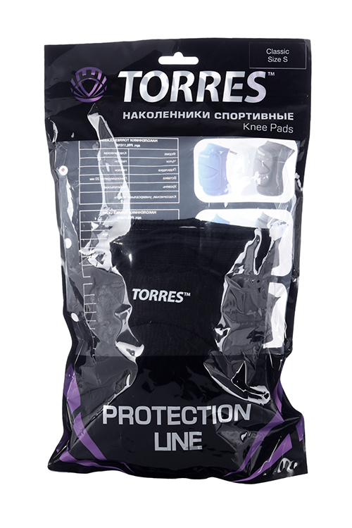 Наколенники спортивные TORRES Classic, размер S, цвет черный