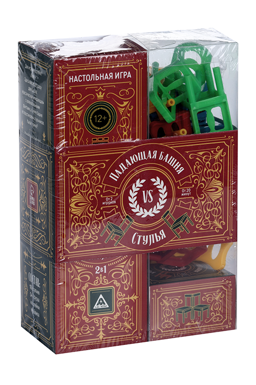 Настольная игра ЛАС ИГРАС Башня против стульев, 54 бруска с наклейками, 18 стульев, 12+