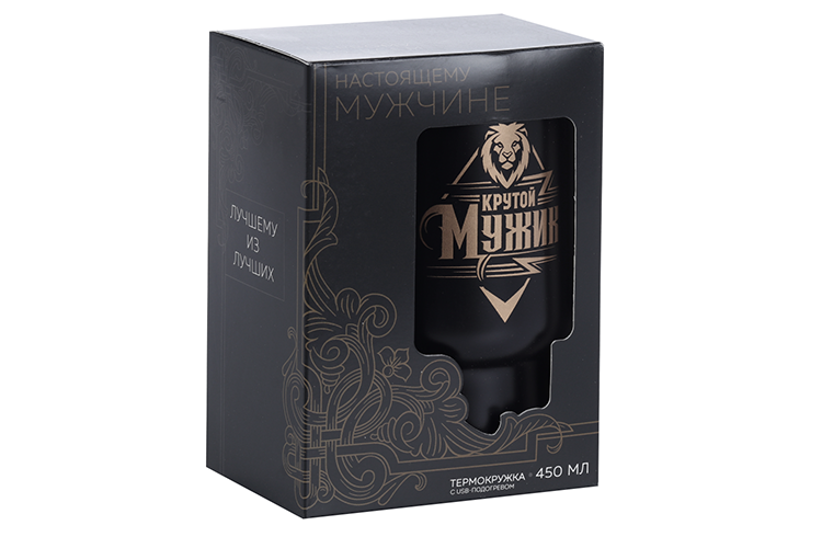 Термокружка USB Крутой мужик, 450 мл, сохраняет тепло 2 ч