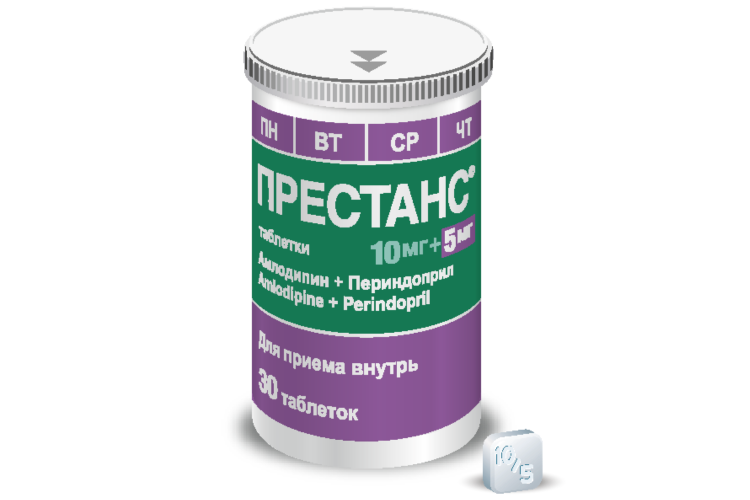 Престанс 10 мг+5 мг, 30 шт, таблетки (00102)