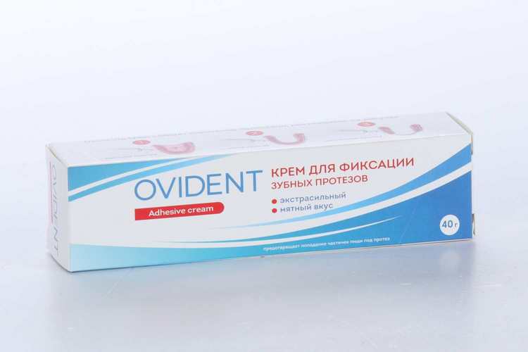Крем Ovident экстрасильный д/фиксации зубных протезов мятный вкус, 40 г