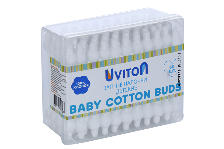 Ватные палочки Uviton д/новорожденных с ограничителем