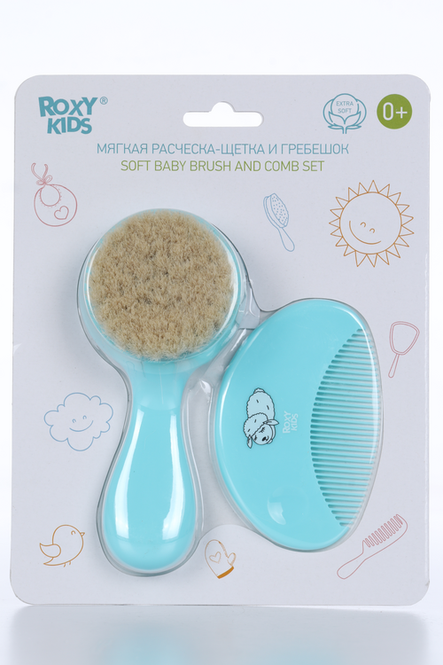 Набор ROXY-KIDS  щеточка-расческа/гребешок детский голубой x1