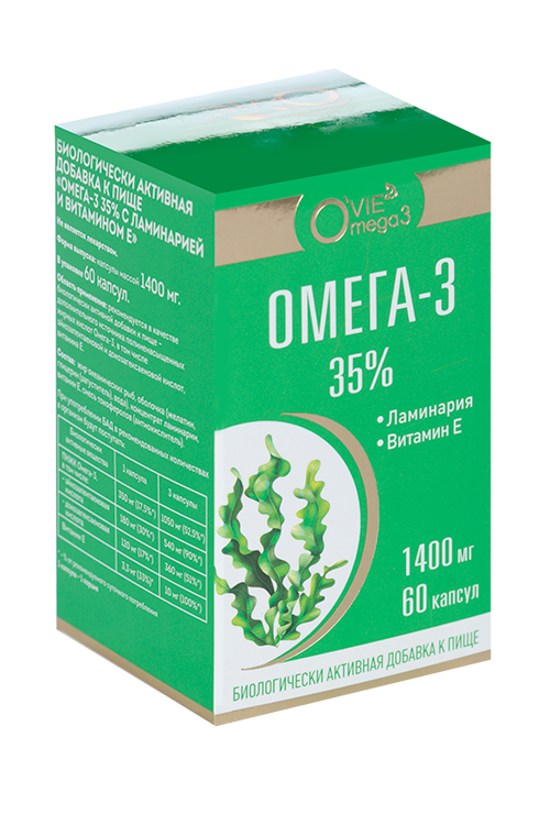 Омега-3 35% Ovie с ламинарией и вит Е (с 14 лет), 60 шт, капсулы
