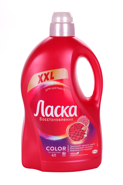 Гель ЛАСКА Color д/стирки цветного восстановление 4 л