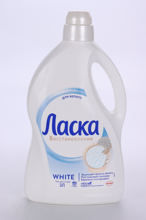 Гель ЛАСКА White д/стирки белого восстановление 3 л