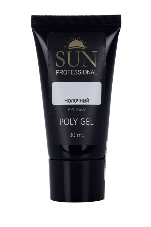 Полигель SUN Professional д/наращивания дизайна и укрепления ногтей PG02 молочный 30 мл