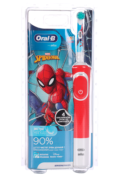 Набор Oral-B kids человек-паук детская электрическая з/щетка/насадка от 3 лет