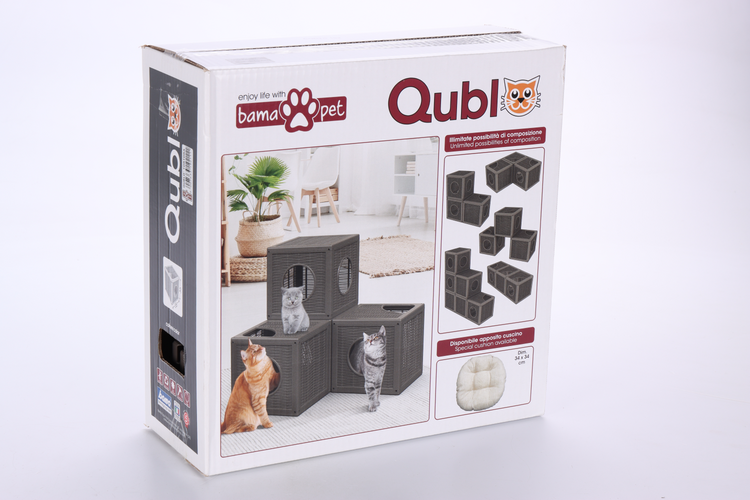 Домик BAMA PET QUBLO д/кошек 35х35х35 см бежевый