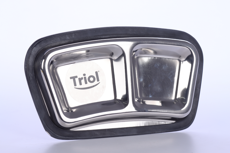 Миска 1080 Triol д/жив. двойная металлическая 0,12х0,14л