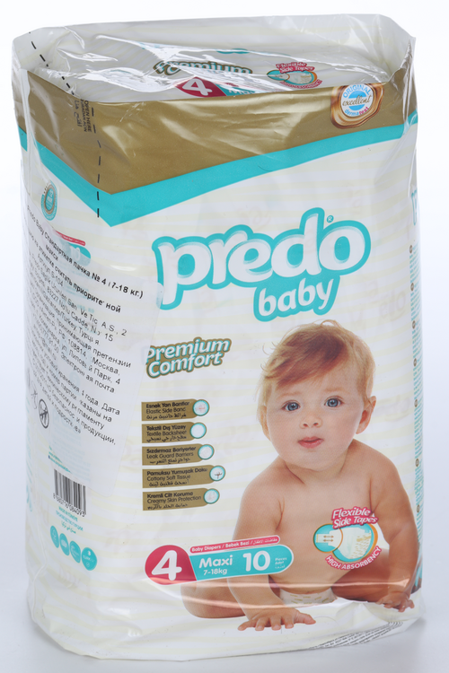 Подгузники PREDO Baby №4 (7-18кг), 10 шт