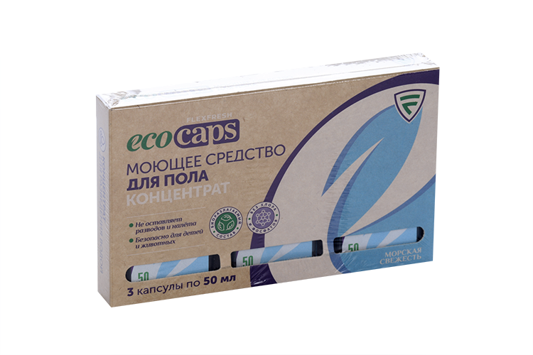 Средство Flexfresh EcoCaps д/мытья пола/стен/кафеля концентрат морская свежесть 50 мл, 3 шт