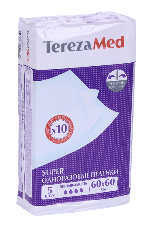 Пеленки TerezaMed супер однораз 60х60 см, 5 шт