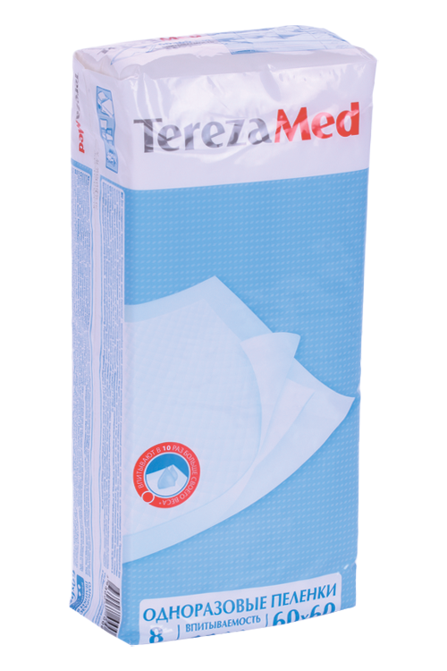 Пеленки TerezaMed однораз 60х60 см, 8 шт