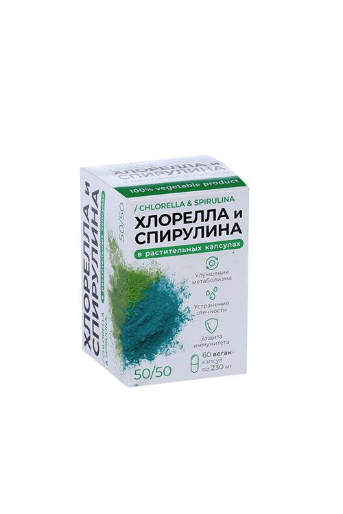 Хлорелла и спирулина, 60 шт, капсулы растительные
