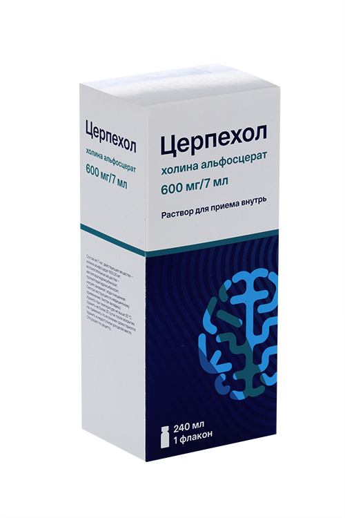Холина альфосцерат Церпехол 600 мг/7 мл, 240 мл, раствор для приема внутрь