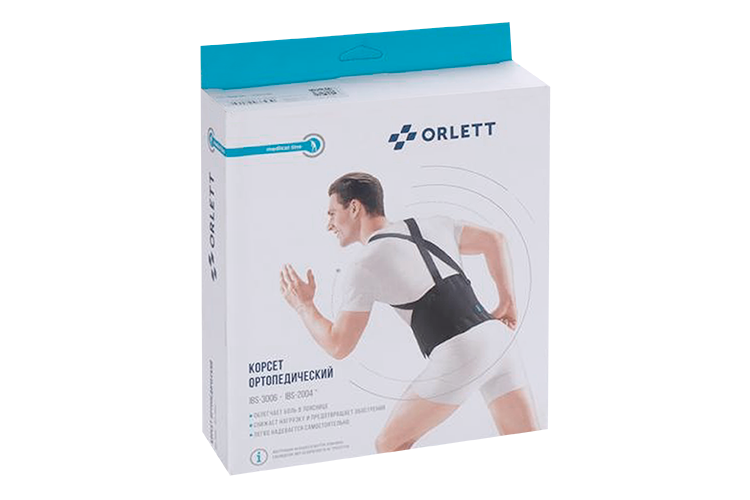 Корсет Orlett ортопедич д/спины р S, черный