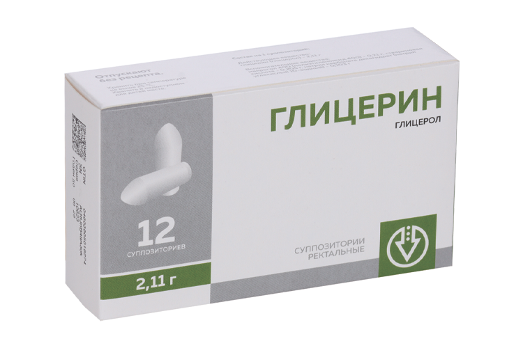 Глицерин 2.11 г, 12 шт, суппозитории ректальные