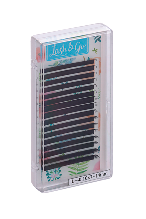 Ресницы Lash&Go д/наращивания микс L+/0.10/7-14 mm 16 линий черные