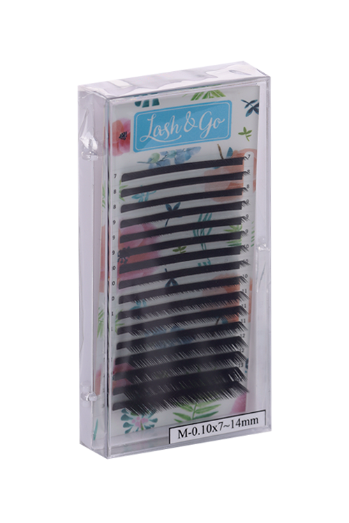 Ресницы Lash&Go д/наращивания микс M/0.10/7-14 mm 16 линий черные