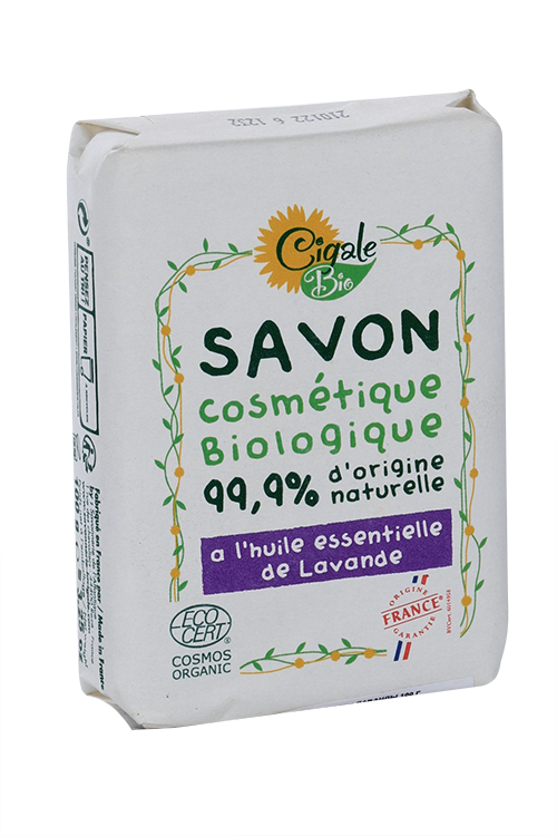 Мыло твердое CIGALE BIO с эфирным маслом Лаванды, 100 г