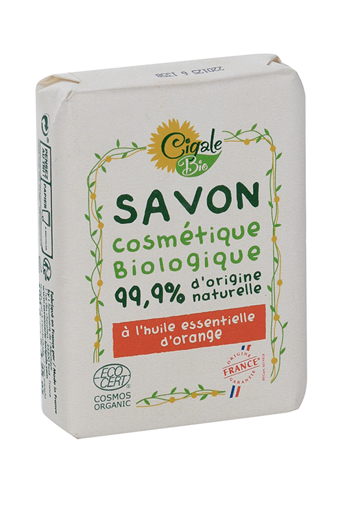 Мыло твердое CIGALE BIO с эфирным маслом Апельсина, 100 г