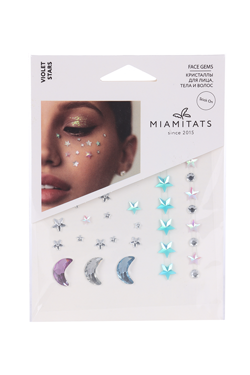 Кристаллы на клейком слое MIAMITATS CRYSTAL Violet star (6318)