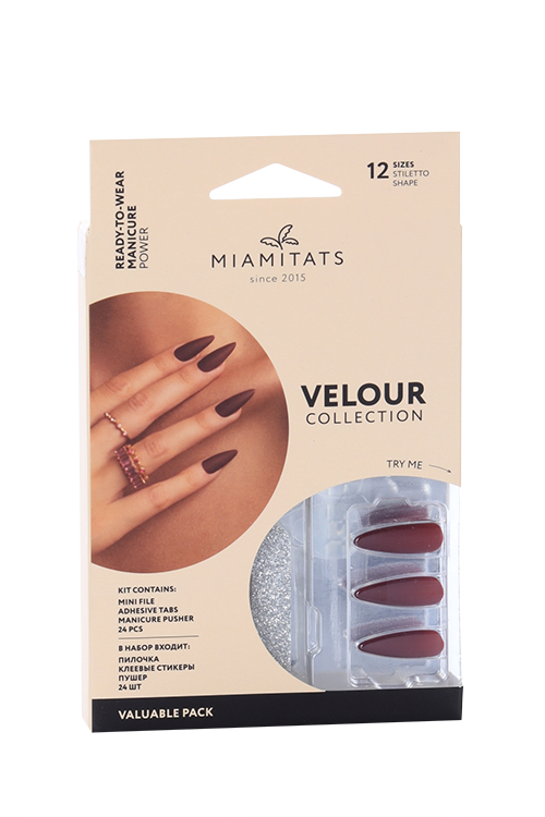 Набор накладных ногтей MIAMITATS VELOUR (Stiletto) Power (6592)