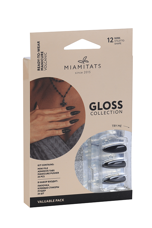 Набор накладных ногтей MIAMITATS GLOSS (Stiletto) Volcanic (2654)