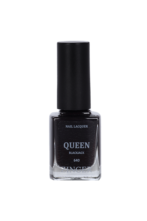 Лак ZINGER QUEEN д/ногтей черный 12 мл (640)