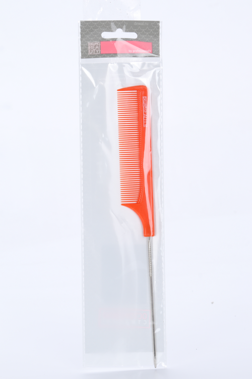 Расческа 22 см Dewal Beauty с металлическим хвостиком оранжевая DBO6105