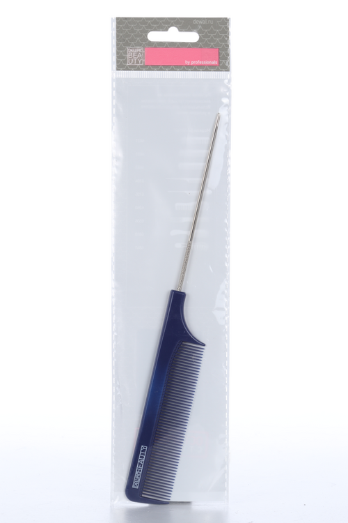 Расческа 22 см Dewal Beauty с металлическим хвостиком синяя DBS6105