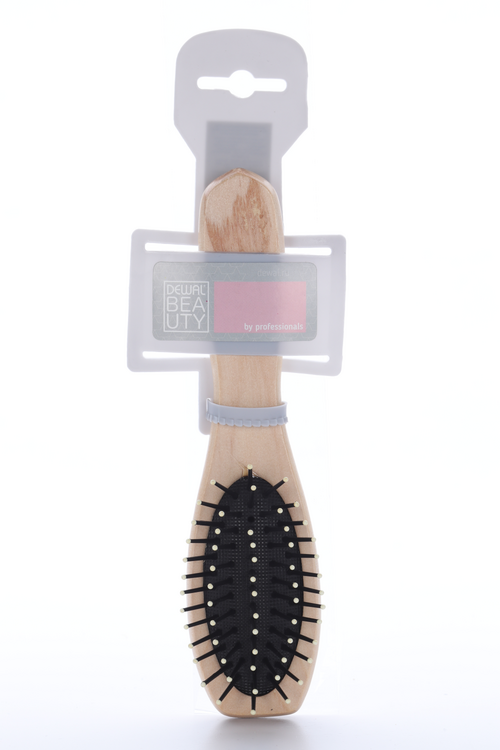 Щетка Dewal Beauty Эко массажная с пластик штифтом деревян овальная малая DBP462ECO